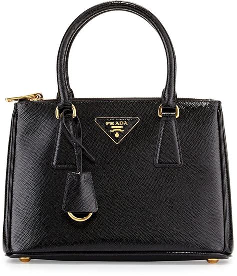 prada saffiano vernice mini|PRADA Saffiano Vernice Mini Galleria Double Zip Tote Black .